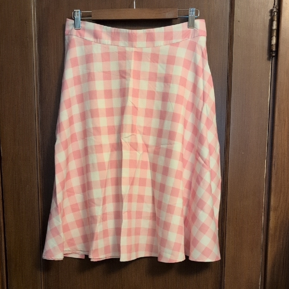 Pink and White Checkered Skirt